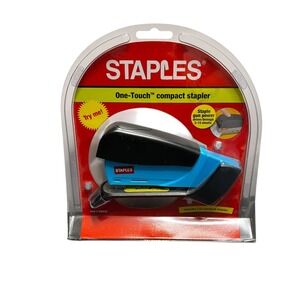 Staples One Touch Compact Stapler  Blue New